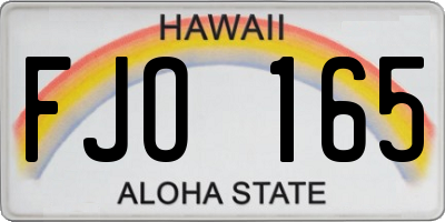 HI license plate FJO165