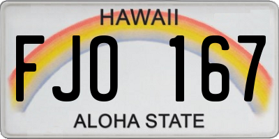 HI license plate FJO167