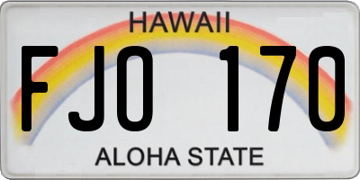 HI license plate FJO170
