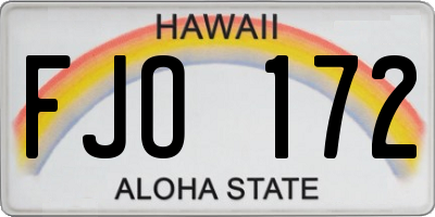 HI license plate FJO172