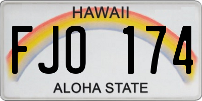 HI license plate FJO174
