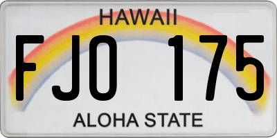 HI license plate FJO175