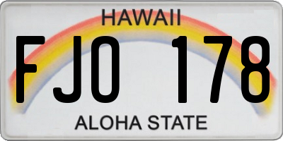 HI license plate FJO178