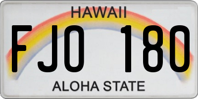 HI license plate FJO180