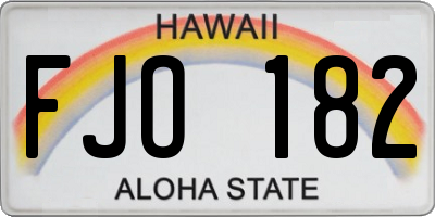 HI license plate FJO182