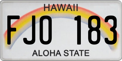 HI license plate FJO183