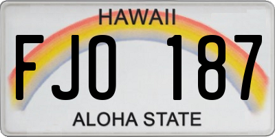 HI license plate FJO187