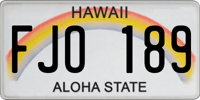 HI license plate FJO189