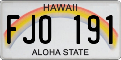 HI license plate FJO191