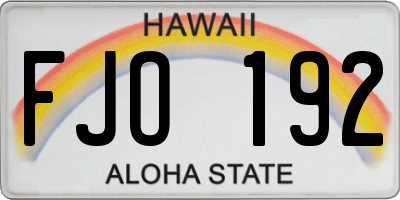 HI license plate FJO192
