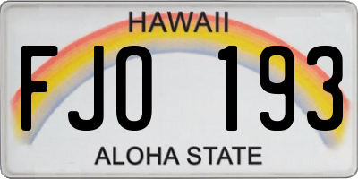 HI license plate FJO193