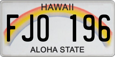 HI license plate FJO196