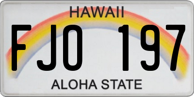 HI license plate FJO197