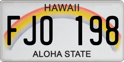 HI license plate FJO198