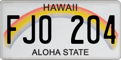HI license plate FJO204