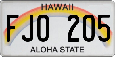 HI license plate FJO205