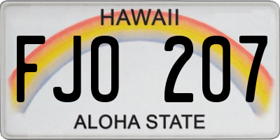 HI license plate FJO207