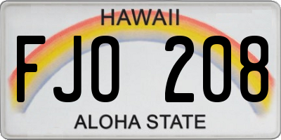 HI license plate FJO208