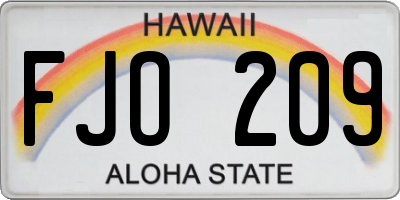 HI license plate FJO209