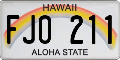 HI license plate FJO211