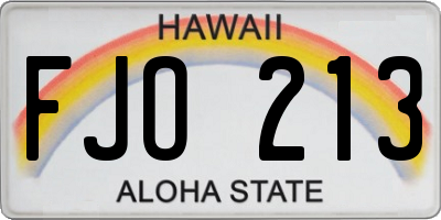 HI license plate FJO213