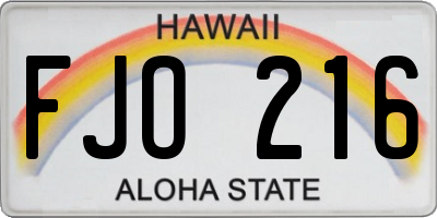 HI license plate FJO216