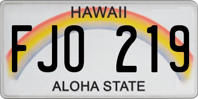 HI license plate FJO219