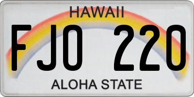 HI license plate FJO220