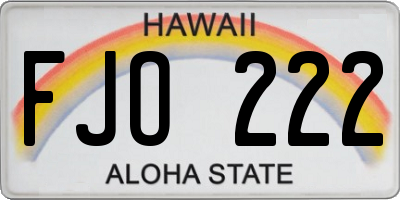 HI license plate FJO222