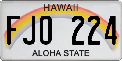 HI license plate FJO224