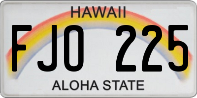 HI license plate FJO225