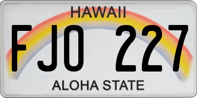 HI license plate FJO227