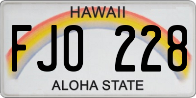 HI license plate FJO228