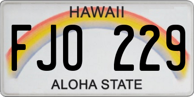 HI license plate FJO229