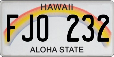 HI license plate FJO232