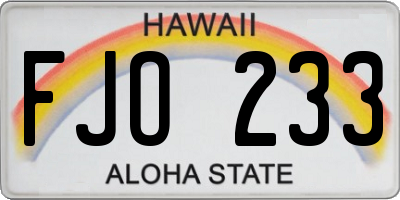 HI license plate FJO233