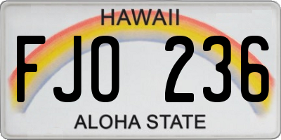 HI license plate FJO236