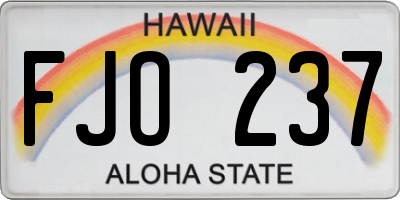 HI license plate FJO237