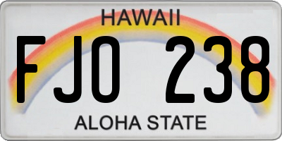 HI license plate FJO238