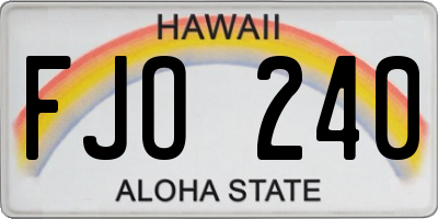 HI license plate FJO240