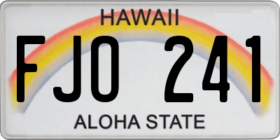 HI license plate FJO241