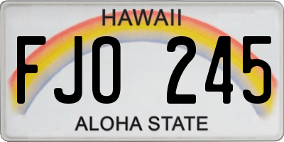 HI license plate FJO245