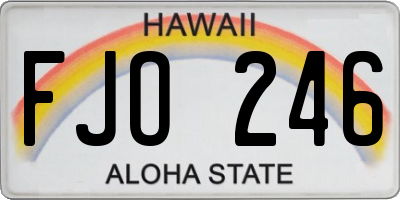 HI license plate FJO246