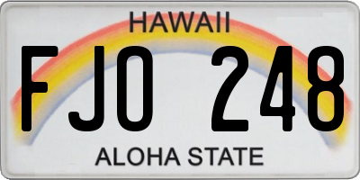 HI license plate FJO248