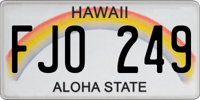 HI license plate FJO249