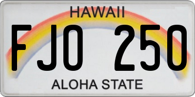 HI license plate FJO250