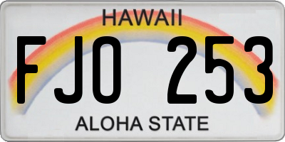 HI license plate FJO253