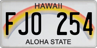 HI license plate FJO254