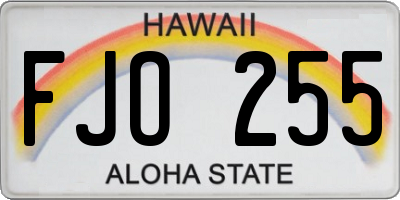 HI license plate FJO255