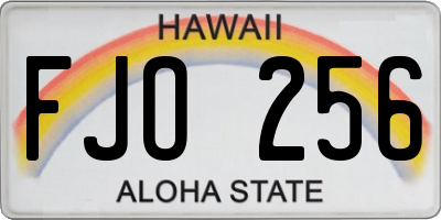 HI license plate FJO256